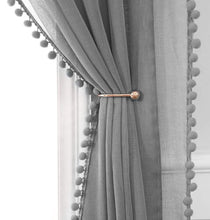 Load image into Gallery viewer, Pom Pom Fringe Curtains