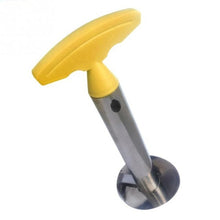 Load image into Gallery viewer, pineapple corer and slicer with a yellow handle

