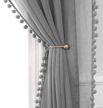 Load image into Gallery viewer, Pom Pom Fringe Curtains
